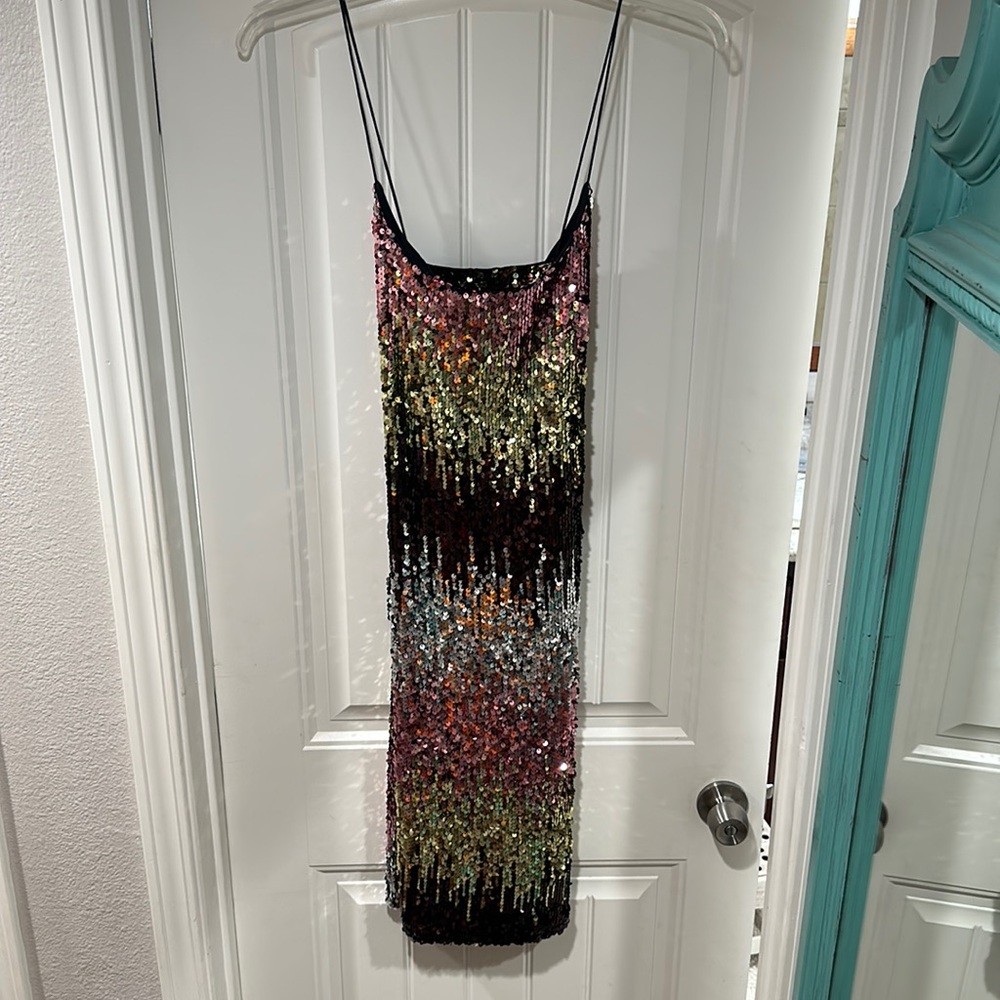 Qed London sequin midi dress. Size 10, new w/ tags